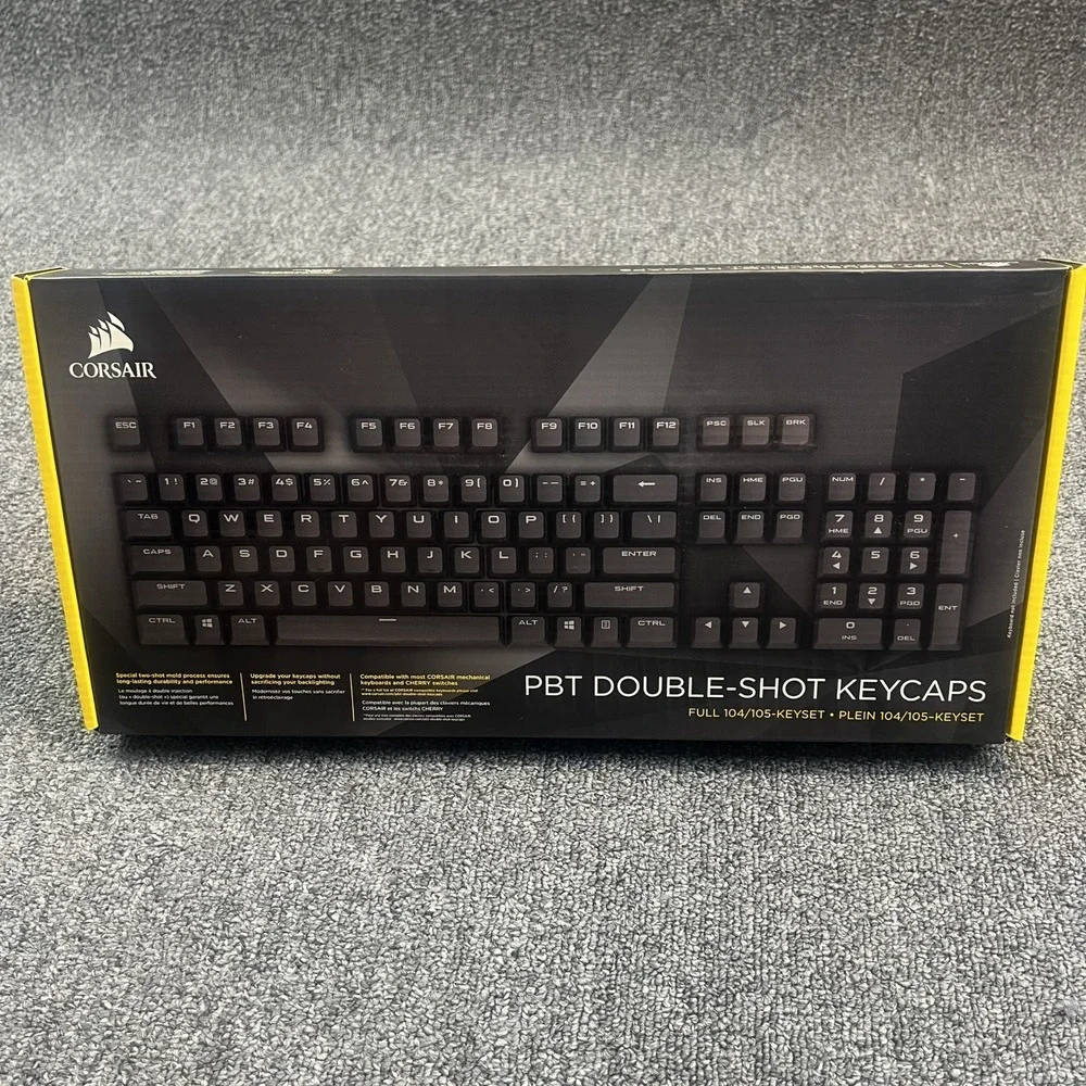 Corsair PBT Double-Shot Keycaps Full 104/105 Keyset Black CH-9000235-WW Gaming